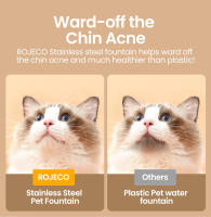 ROJECO Fuente De Agua Para Gatos Y Perros De Acero Inoxidable 3.2L Dispensador Automático Para Mascotas Accesorios Silencioso Y Con Filtro - details 3