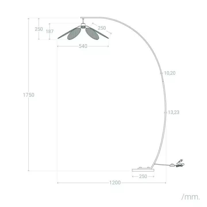 Ledkia Lámpara de Pie Ratán Arco Nirvana Natural - 1