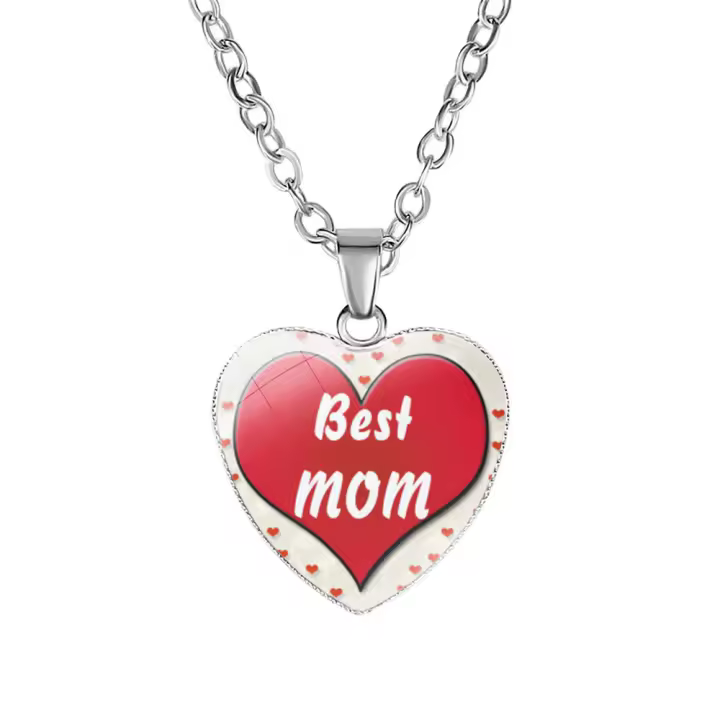 Amor de Mamá Corazón Collar de cristal de regalo simple coreano de Día DE LA Madre - 1