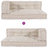 Cojín para Sofá de Palets de vidaXL con Soporte para Brazos y Espalda de Tela Crema - details 6