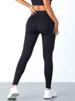 Pantalones De Yoga Para Mujer Con Bolsillos Y Cintura Alta Estirable Levanta Glúteos Leggings De Malla Slim Para Gimnasio Y Ejercicio - details 4