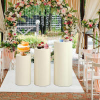 3Pcs Cubiertas Para Pedestal De Cilindro Para Decoración De Mesas De Postres Para Bodas Agradecimientos Cumpleaños Fiesta - details 1