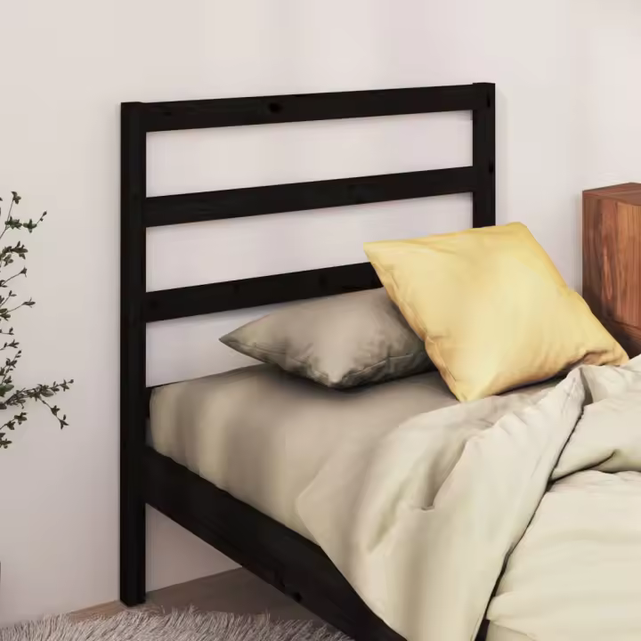 Cabecero de cama madera maciza de pino negro 96x4x100 cm - 1