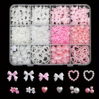 Kit De 500PCS De Arte De Uñas 3D Con Decoraciones De Resina Luguillos Y Perlas Planas En Formas Variadas Embellecimientos DIY Sin Olor - details 3