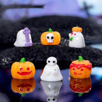 5Pcs Mini 3D Decoración De Halloween Bat Pumkin Fantasma Resina Miniatura Ornamentos Para Casa De Muñecas Accesorios DIY - details 3