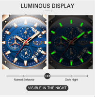 Reloj De Pulsera De Lujo LIGE Para Hombre Cuarzo Deportivo Resistente Al Agua Con Correa De Silicona Y Función Cronógrafo - details 2