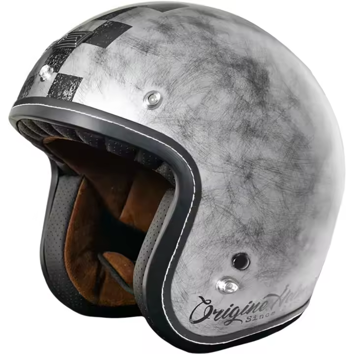 CASCO MOTO TIPO RETRO EFECTO METAL DESGASTADO - 1