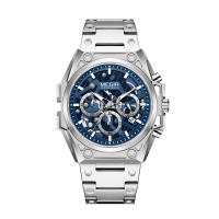 Reloj De Pulsera De Lujo Para Hombres MEGIR De Acero Inoxidable Con Calendario Y Luz Aérea Cronógrafo Resistente Al Agua Reloj De Moda Casual - details 30