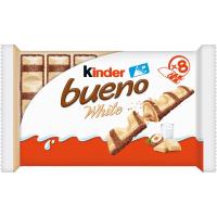Kinder Bueno White ,Caja de 30 unidades,Barritas de Chocolate Blanco y Barquilo,White barritas de chocolate blanco y avellanas 32 unidades - details 1
