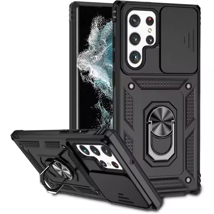 Funda para Samsung Galaxy S22 Ultra (5G) Antigolpes Cubre Lente Soporte Anillo FAN + Protector Pantalla Movilear - 1