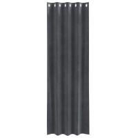 Cortinas opacas vidaXL con ojales 2 pcs de terciopelo gris claro - details 2