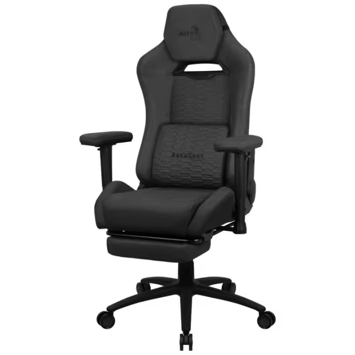 Aerocool ROYALASHBK Silla Gaming Premium Ergonómica Reposapiernas Tecnología Aeroweave Negro - 1