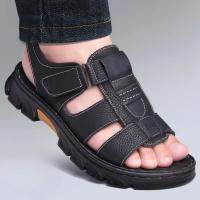 Sandalias Para Hombre Nuevas Zapatillas De Playa Cuero Tacones Antideslizantes Y Gruesos Verano Sandalias De Cuero Para Exteriores - details 6