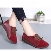 Zapatos De Mujer Nuevos 2024 Primavera Cuero Genuino Antideslizantes Planos Con Cordones Mocasines De Talla Grande Oxford Casual Para Mujer - details 5