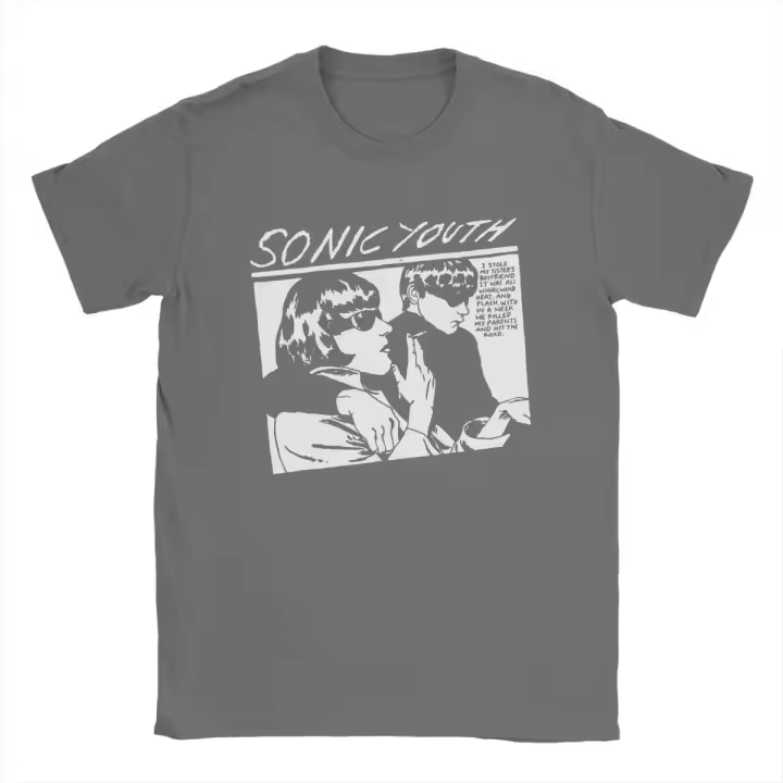 Camiseta Vintage Heat And Youth Sonic Youth Para Hombre Cuello Redondo 100% Algodón Manga Corta Estilo Casual T-Shirt De Música Bandas - 1