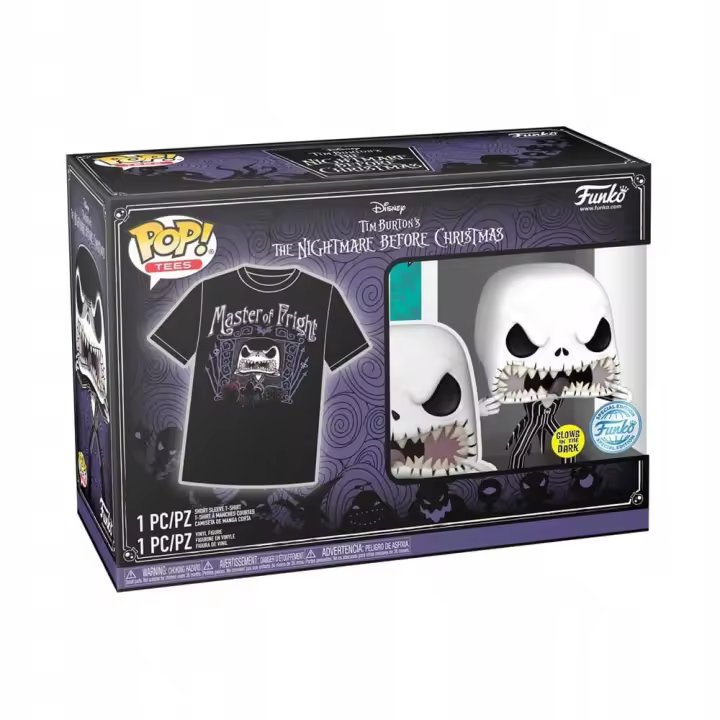 Set Funko Pop Jack Skellington (Glows in dark Edition) + Camiseta-Pesadilla antes de navidad - 1