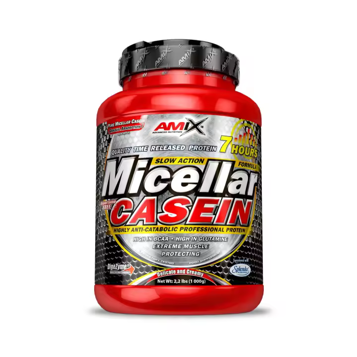 Amix Nutrition - Micellar Casein 1 Kg. - Caseína Micelar al 80% de pureza  Frena el catabolismo. Protege tu masa muscular. Recuperación y crecimiento muscular magro. - 1