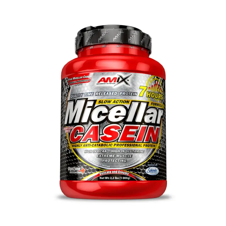 Amix Nutrition - Micellar Casein 1 Kg. - Caseína Micelar al 80% de pureza  Frena el catabolismo. Protege tu masa muscular. Recuperación y crecimiento muscular magro. - 1