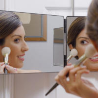 Espejo Tridimensional De 360 Grados Con LED Y Iluminación Para Maquillaje Y Peluquería Ajustable Para Auto Estilización Y Corte De Pelo - details 8