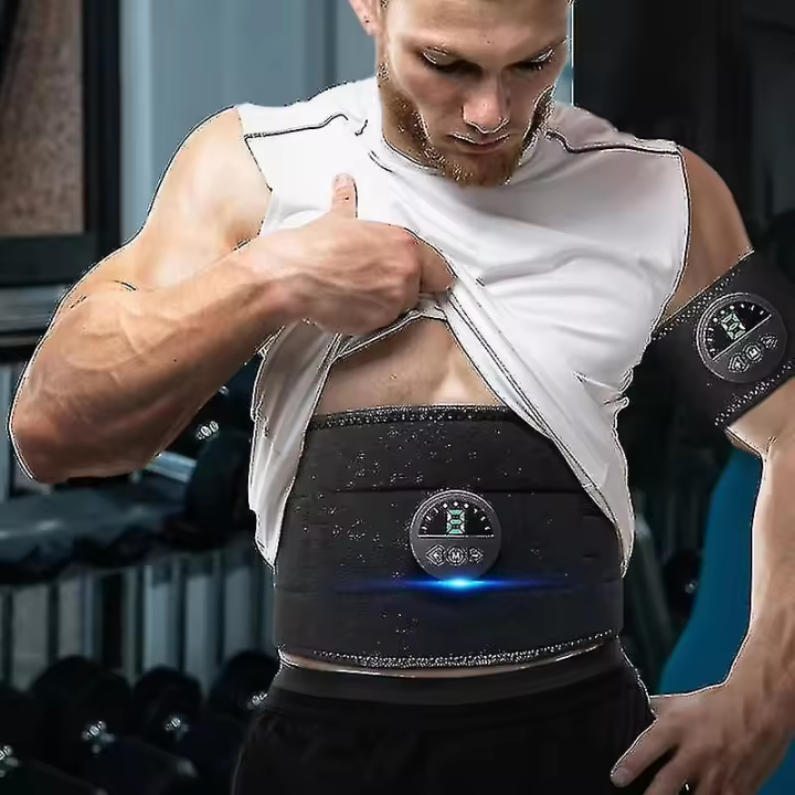 Eléctrico abdominal Cuerpo adelgazamiento cinturón inteligente abdomen estimulador muscular ABS Trainer fitness peso - 1