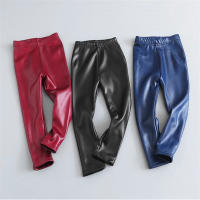 Leggings De Invierno Para Niñas De Cuero PU Cálidos Y Gruesos Pantalones De Pierna Unisex Para Otoño E Invierno Tallas 3-10 Años - details 8