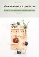 Estante de pared de madera maciza, decoración de salón, bricolaje, almacenamiento, 40x60cm - details 3