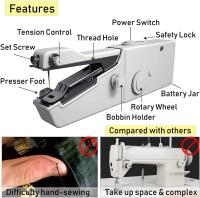 BIT Máquina de coser de mano, mini máquina de coser, máquina de coser portátil con aguja de coser para principiantes, máquina cómoda para viajes y hogar - details 1