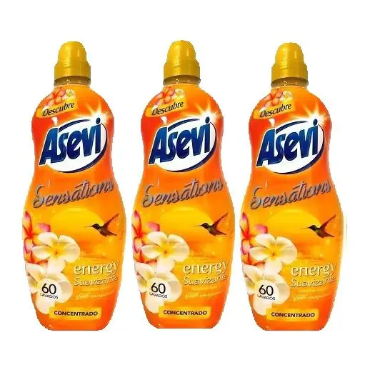 SUAVIZANTE ASEVI ENERGY SENSATION - PACK3 BOTELLAS 180 LAVADOS - 1