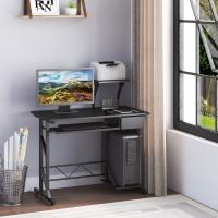 HOMCOM Mesa de Escritorio Mesa de Estudio con Bandeja de Teclado y Cajón Mesa de Ordenador para Despacho Oficina 90x50x100 cm Negro - details 1
