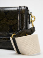 Bolso De Cruz Con Tapa De Flip Y Hebilla Magnética Y Estampado Decorativo De Serpiente Para Mujer Material De Cuero Sintético Y Lona Interior - details 6