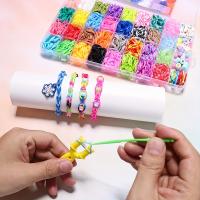 Kit De 2400 Piezas De Cintas De Loom Para Hacer Pulseras Con Bandas De Goma Kit De Artesanía DIY Ideal Para Niños Y Niñas Regalo De Cumpleaños Creativo - details 2