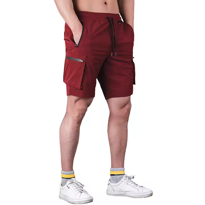 Shorts Deportivos De Verano Para Hombre Con Cinta Ajustable Y Estirable Pantalones De Playa Casual Para Correr Y Ejercitarse Talla Estándar Material Poliéster Y Spandex - 1