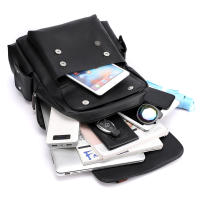 Mochila Grande Para Laptop 2023 Mochila De Hombro Suave Para Hombres Material Principal PU Cuero Negro Marrón Bolsa Escolar Para Adolescentes Y Jóvenes - details 8