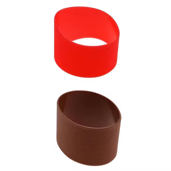 2 fundas de silicona redondas antideslizantes para botellas de agua y tazas para exteriores - 1