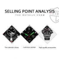 Reloj De Pulsera Para Hombre DEYROS 4 Piezas Estilo Deportivo Sencillo Moda Casual Regalo Ideal Para Padre Material De Acero Inoxidable Resistente Al Agua - details 4