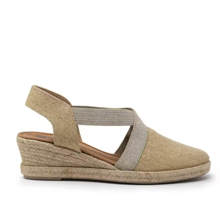 TINA KIZ 7007B ORO Alpargatas de mujer 34933 25V VALENCIANA ELASTICOS BACAL ORO - 1