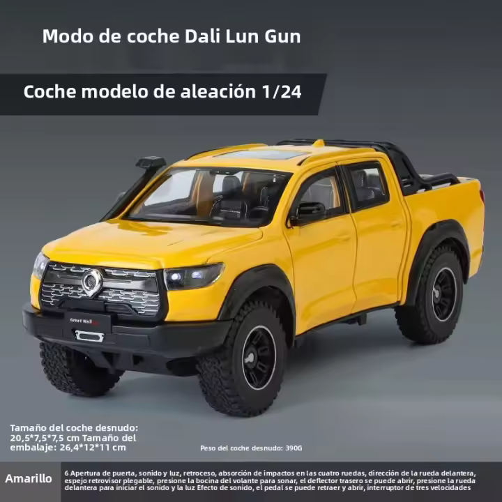 Modelo De Coche De Escala 1:24 Great Wall Motor GWM Cannon POER SUV Todoterreno De Aleación Con Sonido Y Luz Decoración De Interiores Boutique Para Adultos - 1