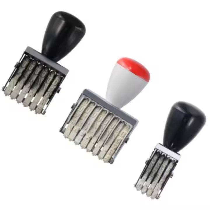 Tampón De Número Personalizado Rollo 4, 6 O 8 Dígitos Stamps De Negocios Para La Oficina Material De Goma Y Plástico Tamaño 9*2*2cm - 1