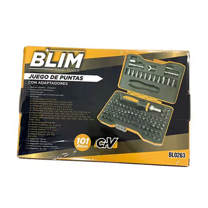 Blim Juego Puntas 101pcs con Adaptadores Destornillador de chicharra reversible - 1