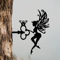 Juego De 2 Palos De Jardín Con Hechicera Y Gato Silueta De Hierro Para Decoración De Jardín Y Courtyard Arte En La Ramas De Árbol Plug-in En Tumba De Árbol - details 8