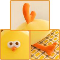 Divertida almohada de peluche de pollo gordo, 45 cm, muñeca de gallina madre de simulación súper suave, juguete de peluche de pollo amarillo para niños y niñas, regalos de festivales - details 3