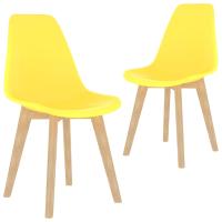 vidaXL Sillas de comedor 2 unidades plástico en color Gris/Amarillo/Rojo y más | cómodas modernas ergonómicas para comedor cocina salón hogar - details 1