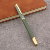 1PC Pluma Fuente De Metal Verde Mate Para Escritura En Oficina Y Escuela Suministros De Papelería Pluma De Tinta Estilo Elegante - details 5