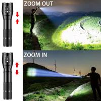 Linterna Potente De Camping Con Zoom Ajustable Y Luz Exterior Resistente Al Agua Para Bicicleta Y Emergencias LED 1200LM Recargable De Aluminio - details 7