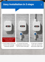 Calentador de agua instantáneo para ducha 3500W, calentador de agua caliente pantalla Digital, Con kit de ducha, para casa de campo, Hotel - details 8
