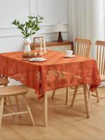 Mantel Rectangular De Caída Floral Jacquard Con Encaje Para Fiestas De La Renta Y Agradecimiento Material De Poliéster 100% Estilo Coreano - details 0