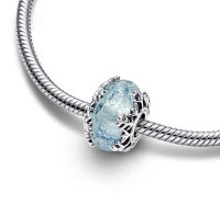 PANDORA Dije de Murano de copo de nieve azul de invierno, , Metal, No es una piedra preciosa - details 0