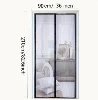 Easy-Install Magnetic Mesh Curtain for Summer - Insect & Mosquito Repellent, Breathable Polyester Blend, Classic Style, Ideal for Bedroom, Living Room & Wardrobe Doors - details 3