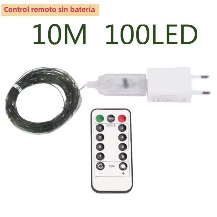 Cadena De Luces LED 100m Color Verde Alambre Para Decoración De Navidad Y Año Nuevo Adorno De Árbol De Navidad Y Calle Exterior - 1