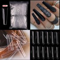 Uñas Postizas Acrílicas Naturales Y Transparentes 504pcs Tamaño C Curvo Estilo Francés Para Cubierta Media De Uñas Falsas - details 3